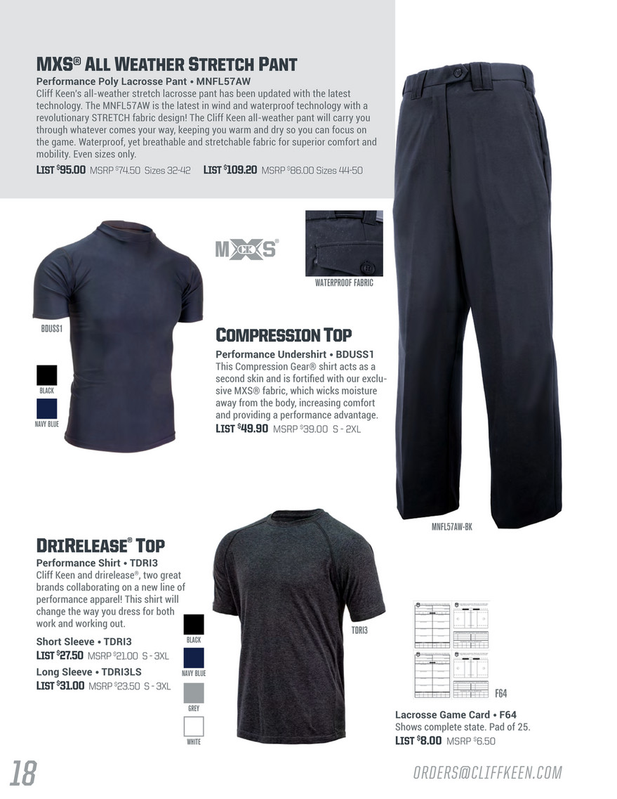 Cliff Keen Athletic - 2022 Officials Catalog - MXS® Stretch Slacks