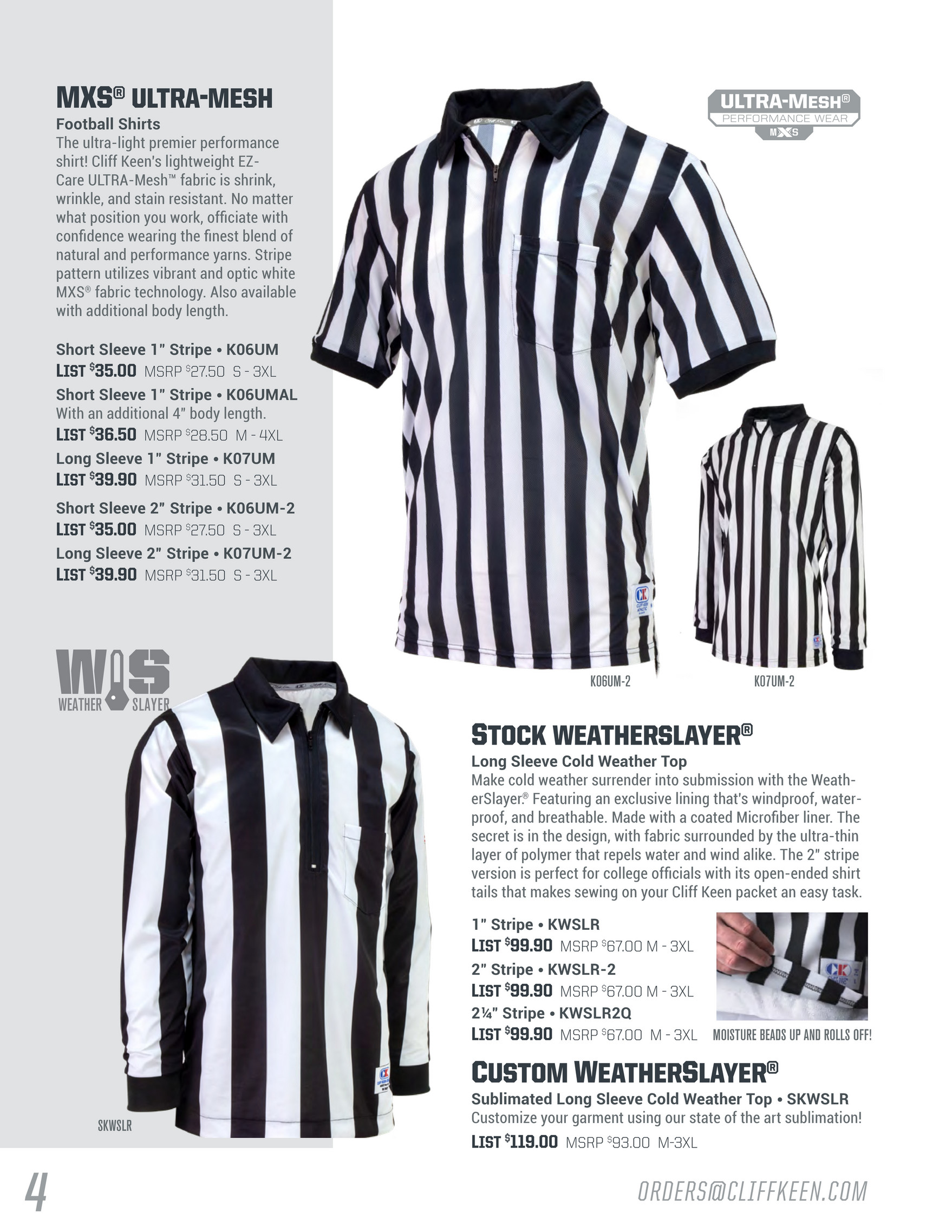 Cliff Keen MXS Sublimated Short Sleeve Football Ref Shirt - Athletic Stuff